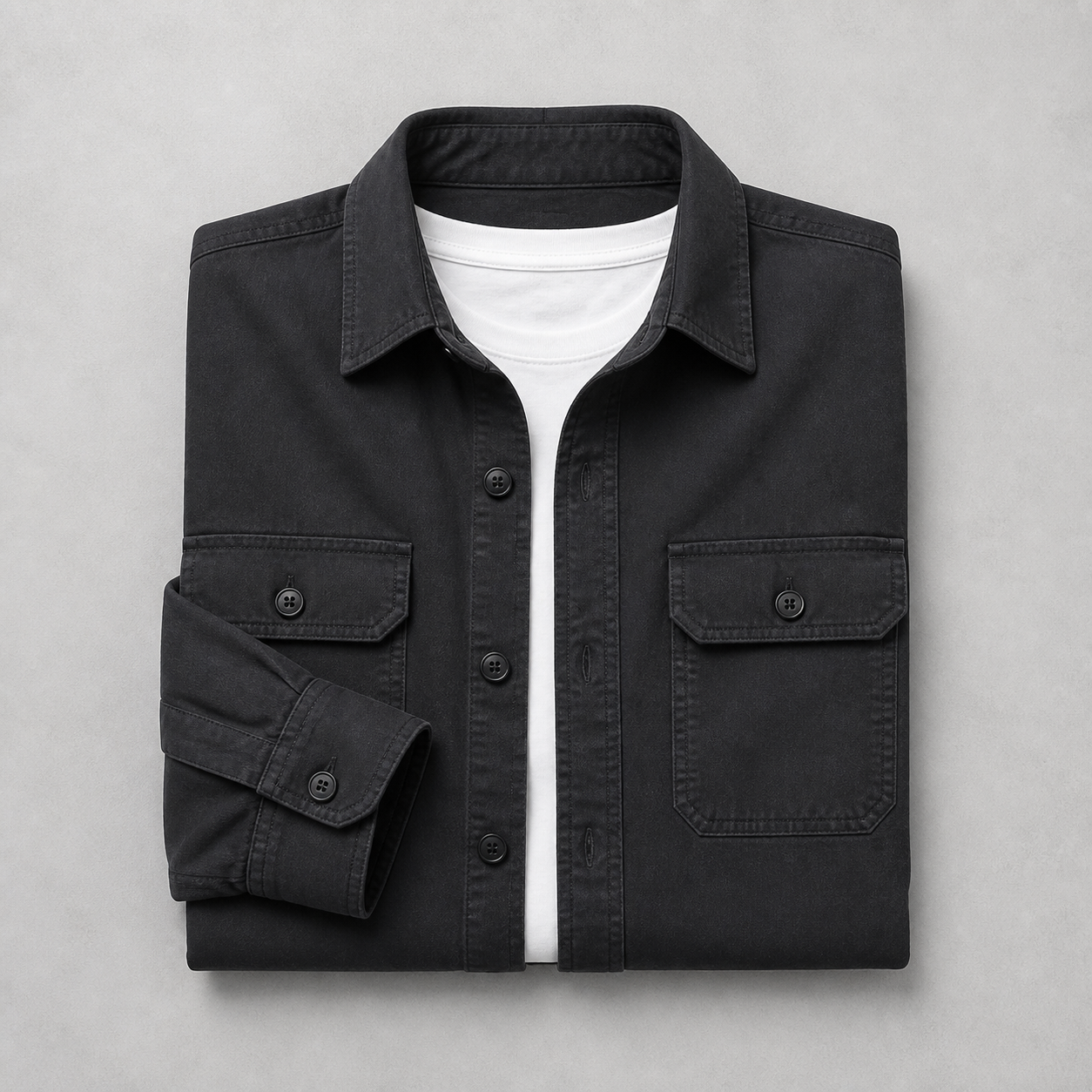 UrbanFlex Men's Premium Cotton Overshirt - Image 3