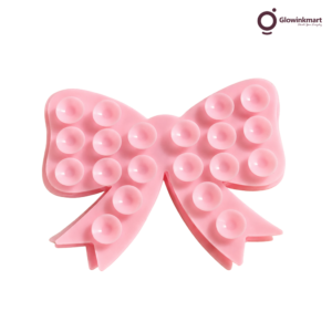 Butterfly Bow Double-Sided Suction Cup Phone Stand – Pink