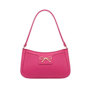 Bow Detail Baguette Shoulder Bag (Pink)