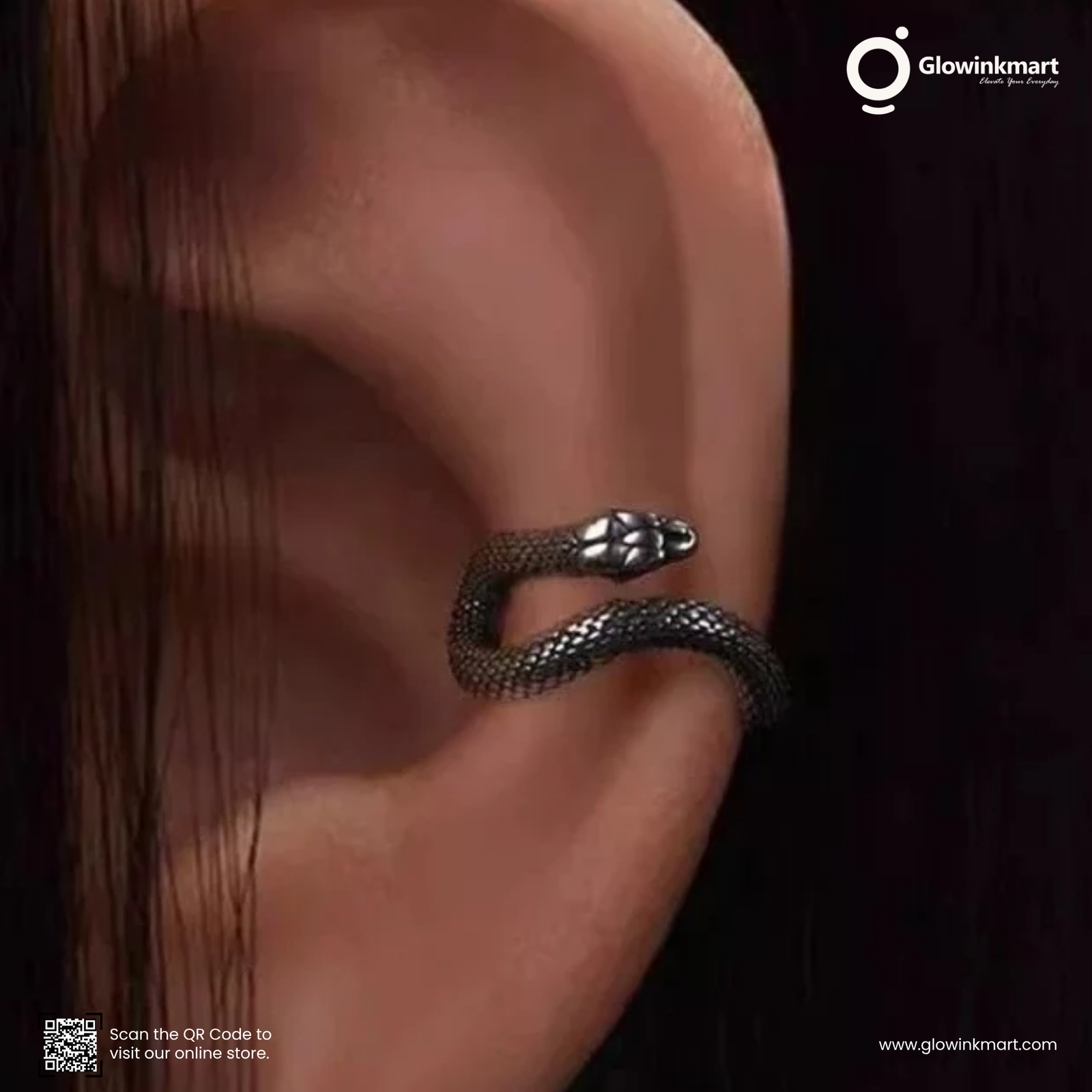 Vintage Snake Ear Clip – Non-Pierced ear