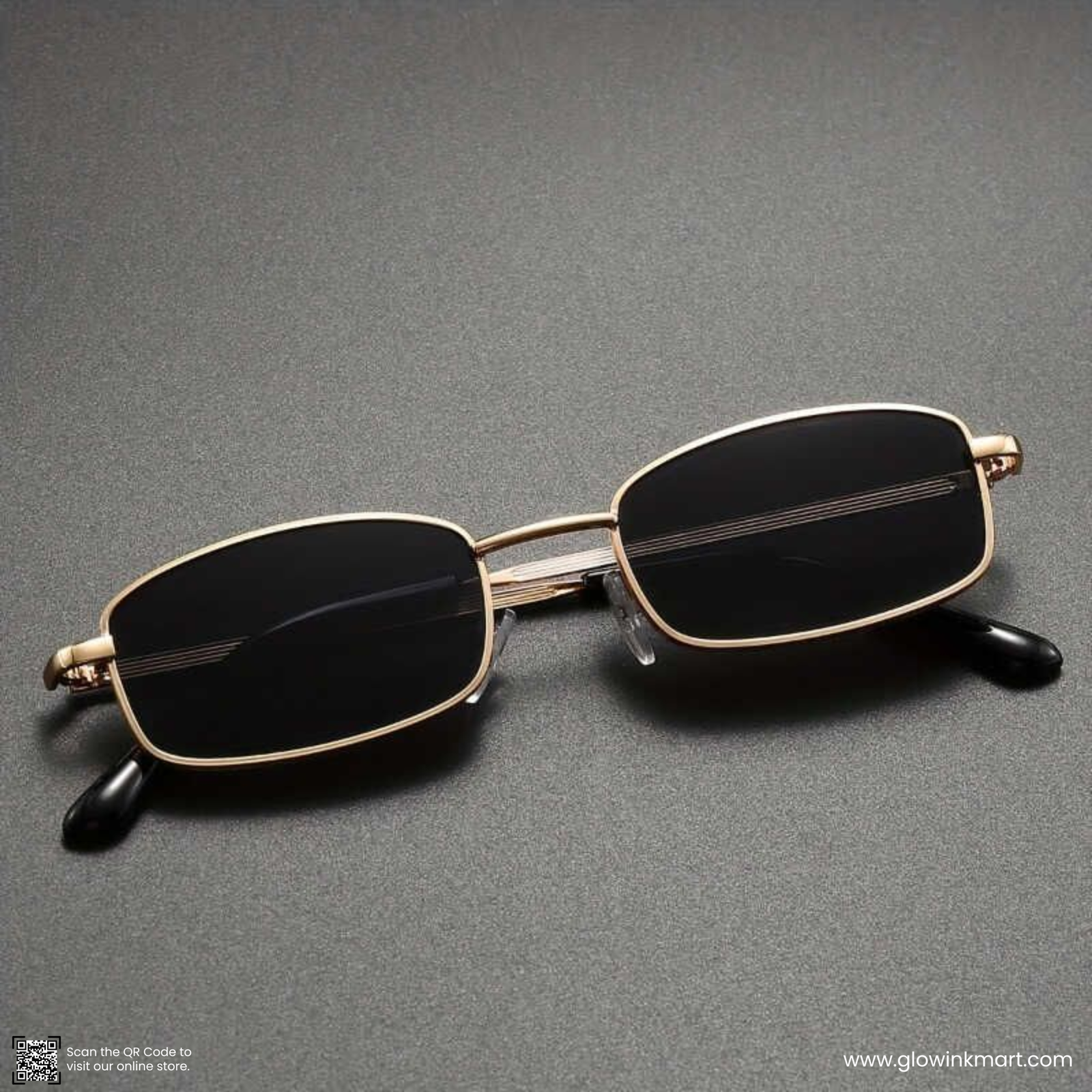 Vintage Square Metal Frame Sunglasses