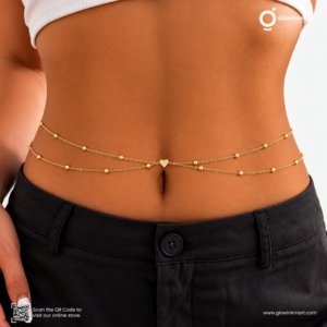 Minimalist Double Layer Copper Bead Heart Body Chain