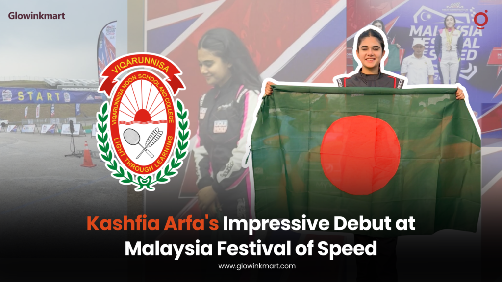 Kashfia Arfa during her international motorsport debut in Malaysia